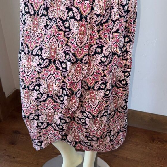 Maurices Bohemian Pink Paisley Print Wrap Skirt Size Medium Rayon - Picture 5 of 13